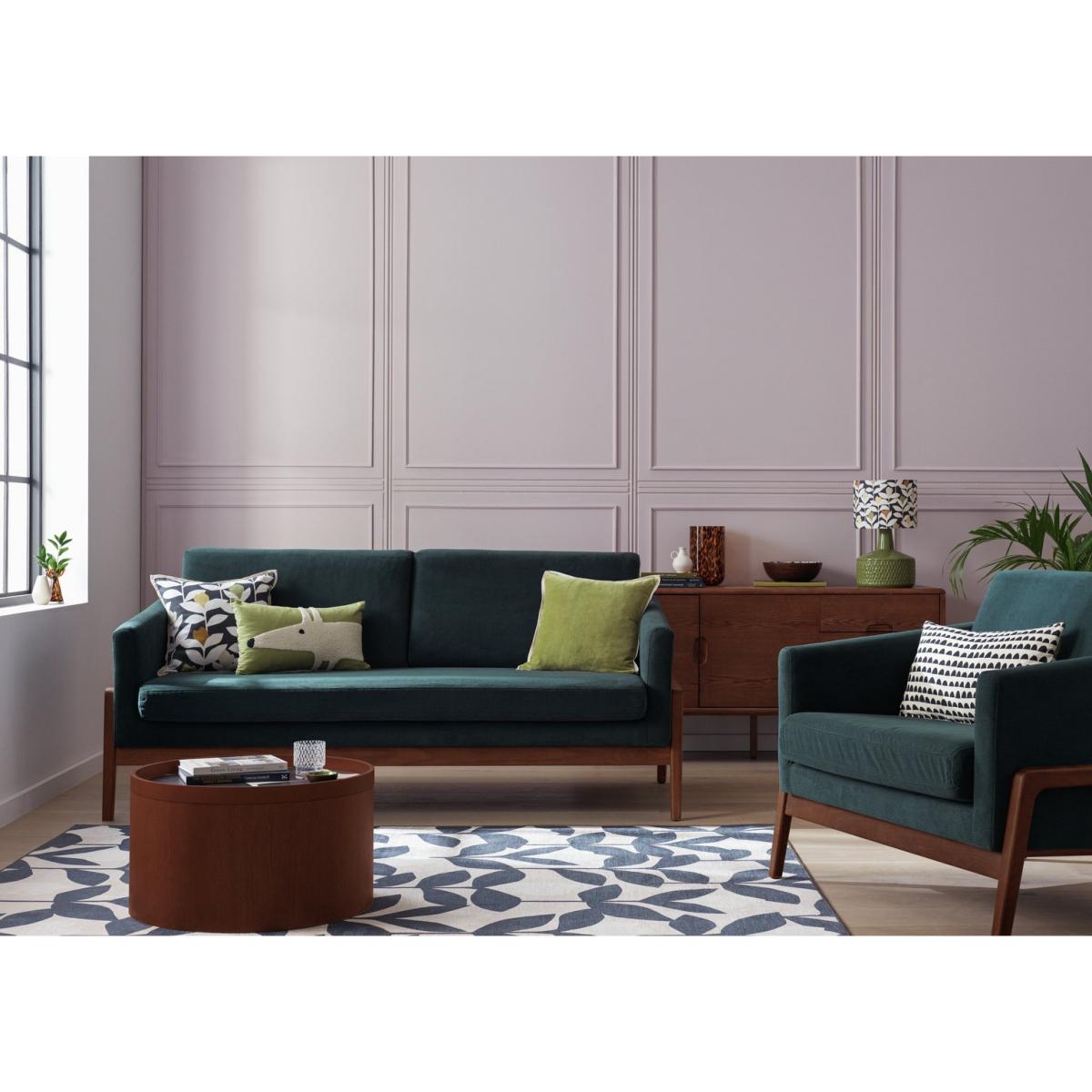 Habitat x Scion Esala Fabric 3 Seater Sofa - Green – image 10