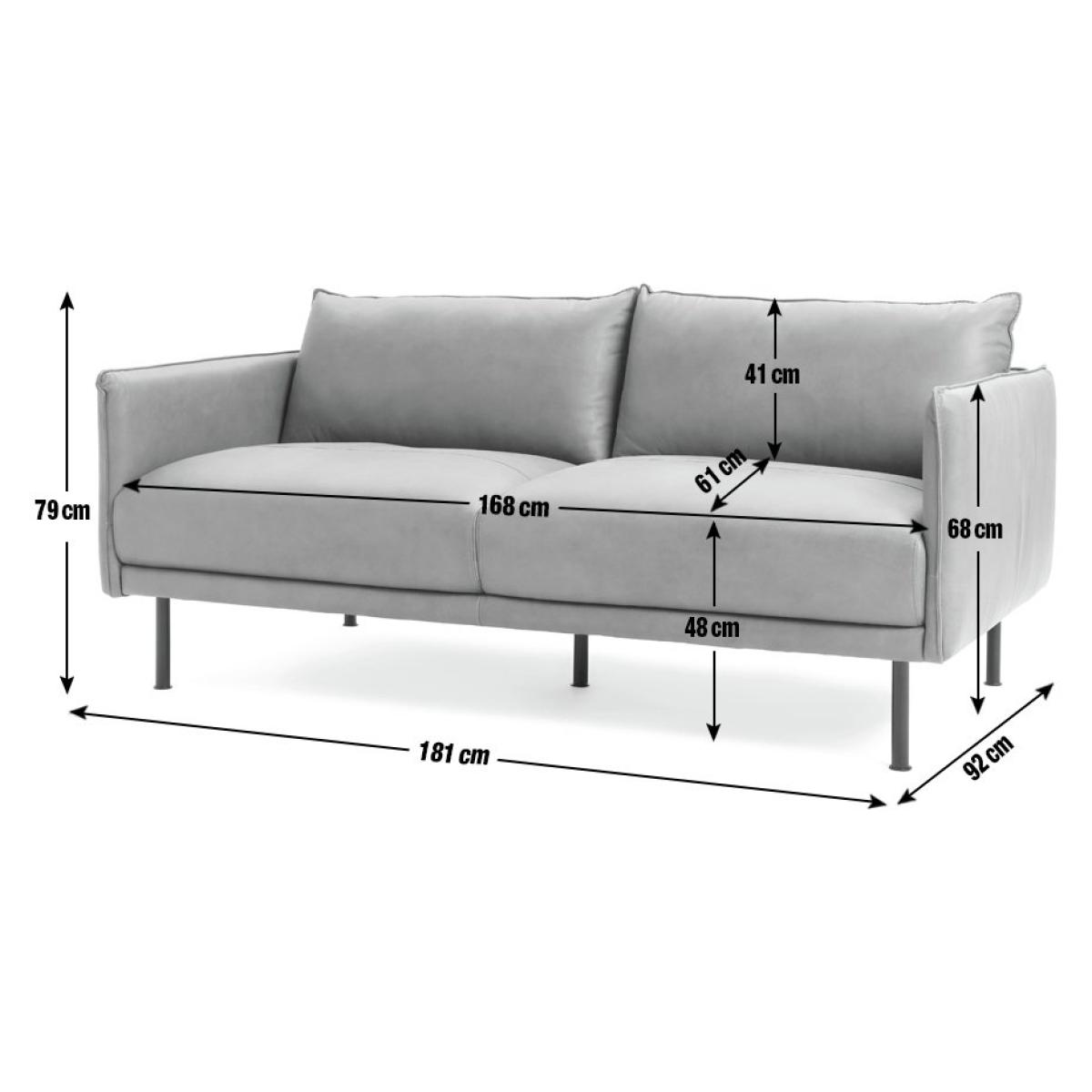 Habitat Moore 3 Seater Leather Sofa - Tan – image 4