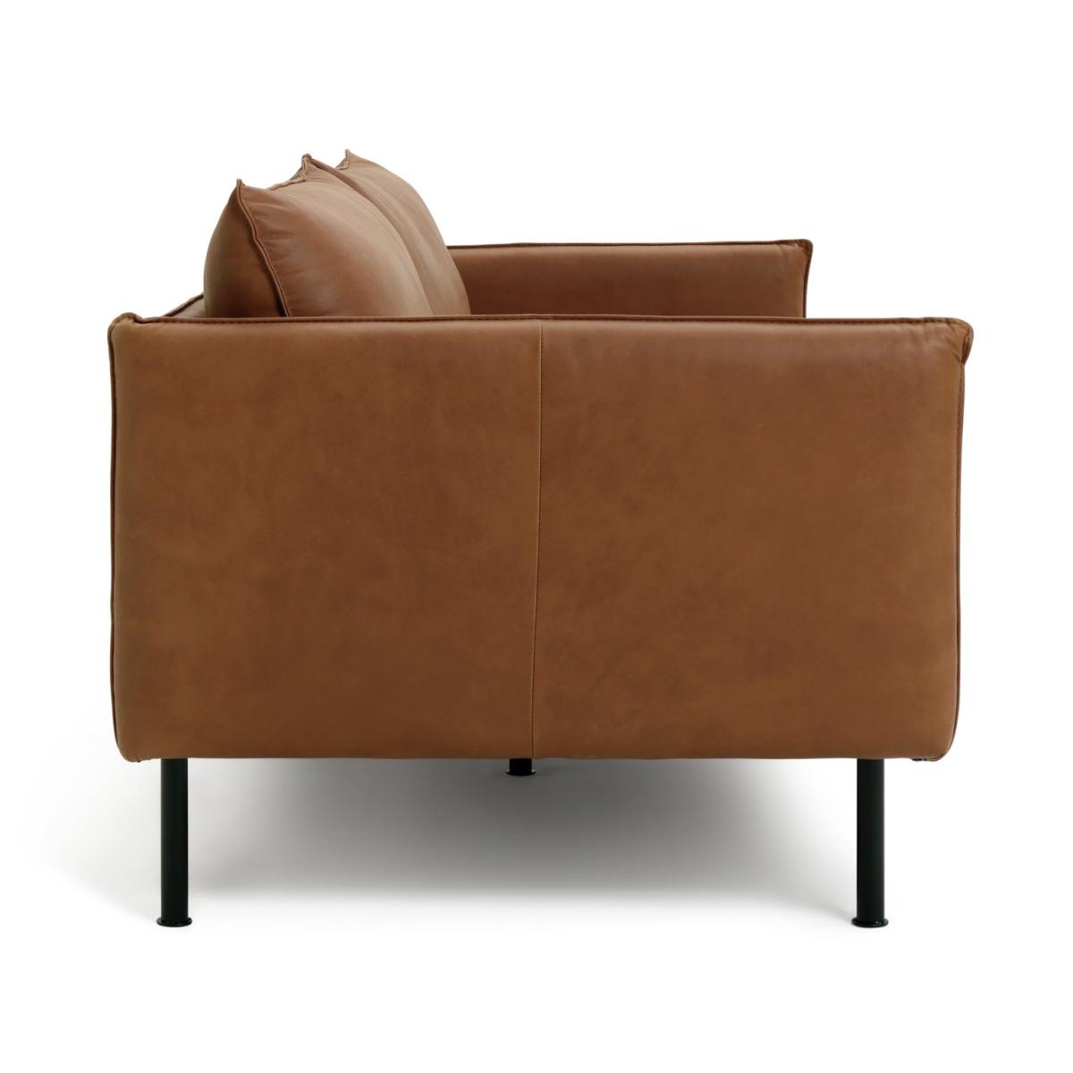Habitat Moore 3 Seater Leather Sofa - Tan – image 7