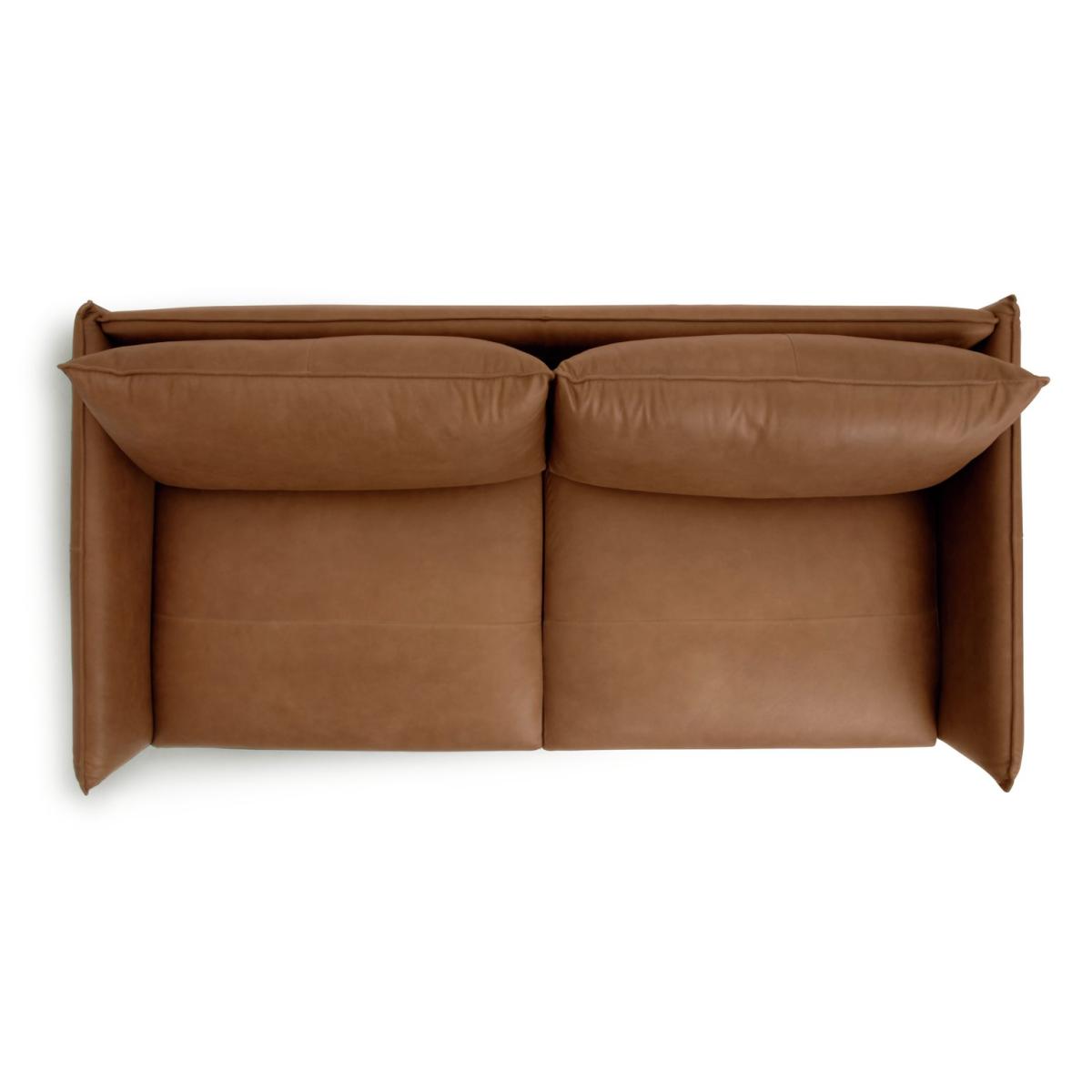 Habitat Moore 3 Seater Leather Sofa - Tan – image 8