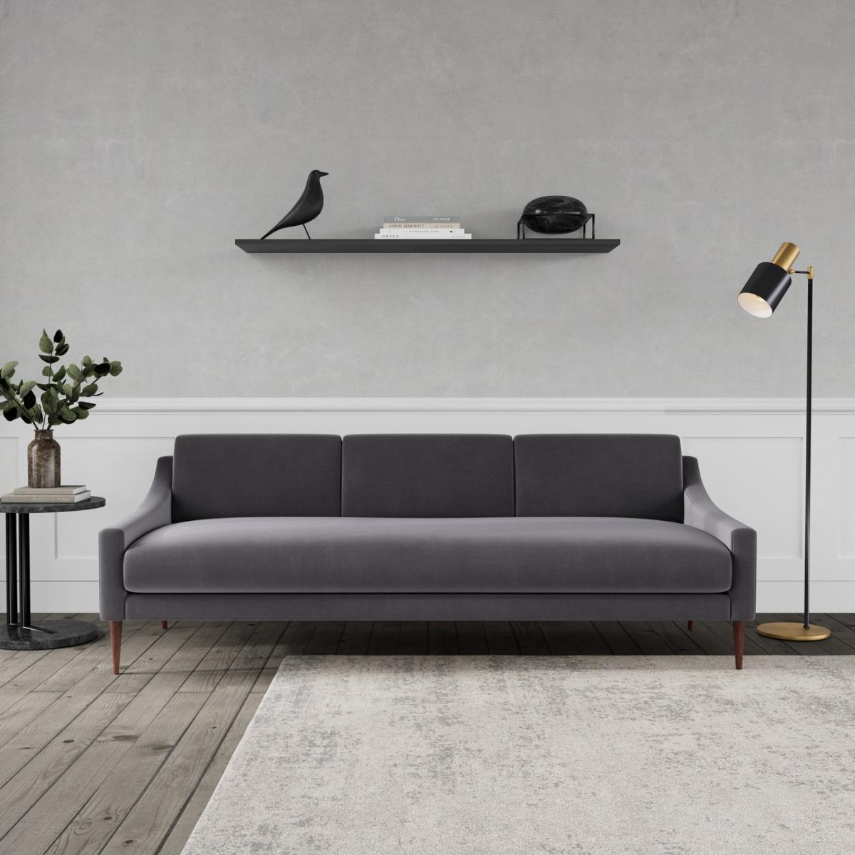 Swoon Turin Velvet 3 Seater Sofa - Granite Grey – image 3