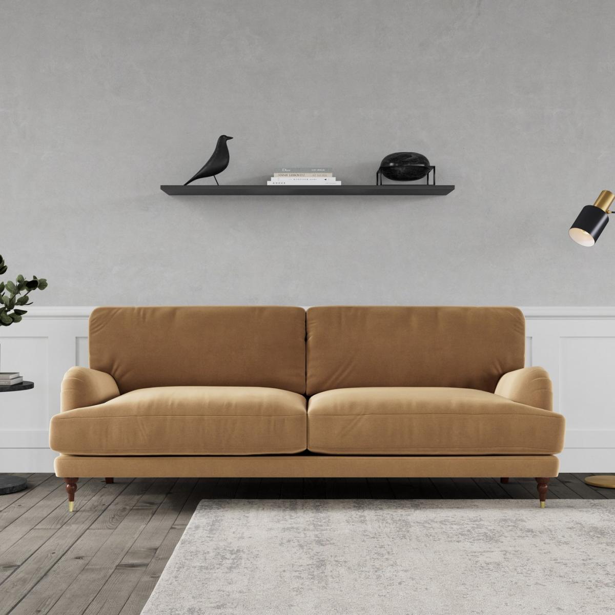 Swoon Charlbury Velvet 3 Seater Sofa - Biscuit – image 3