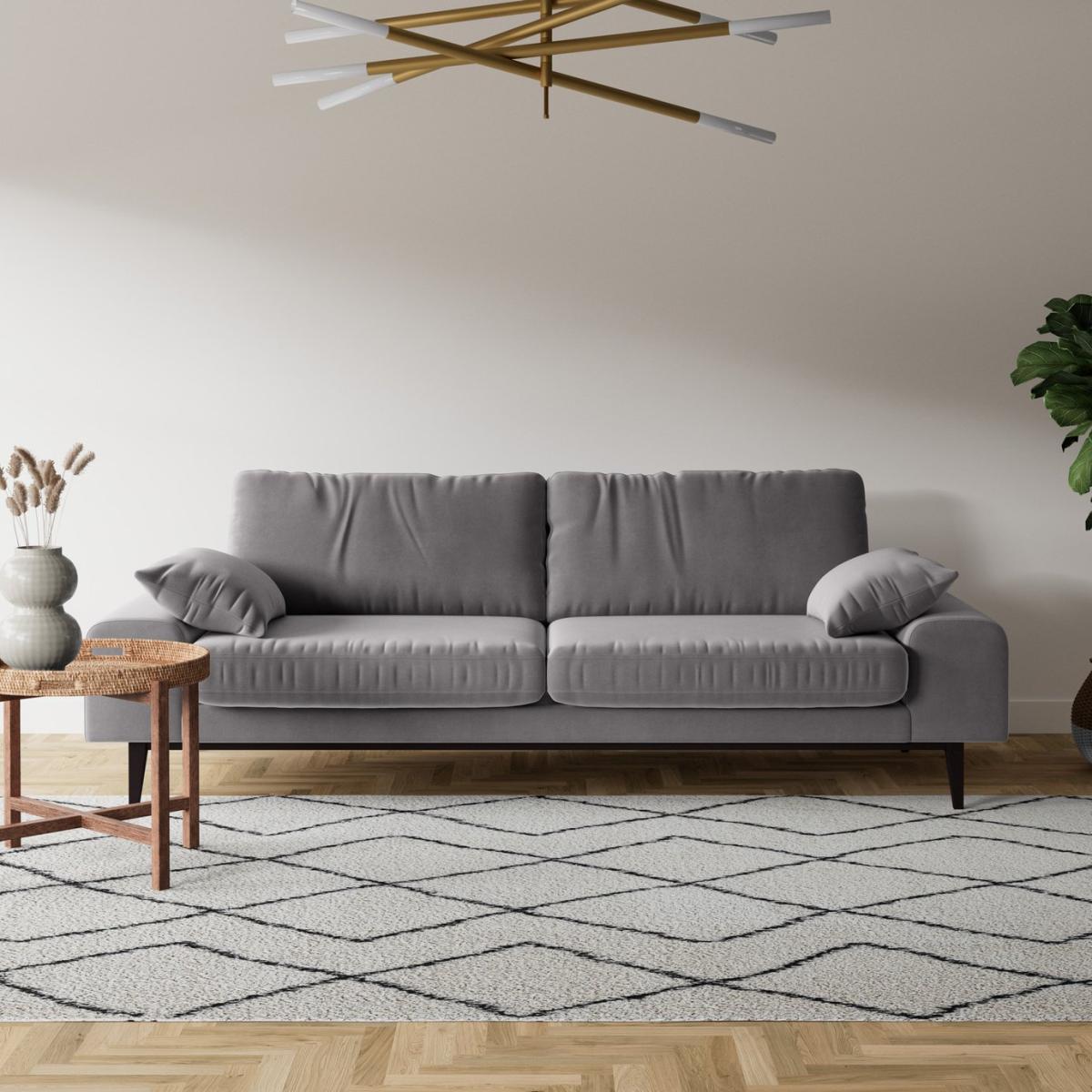 Swoon Tulum Velvet 3 Seater Sofa - Silver Grey – image 3
