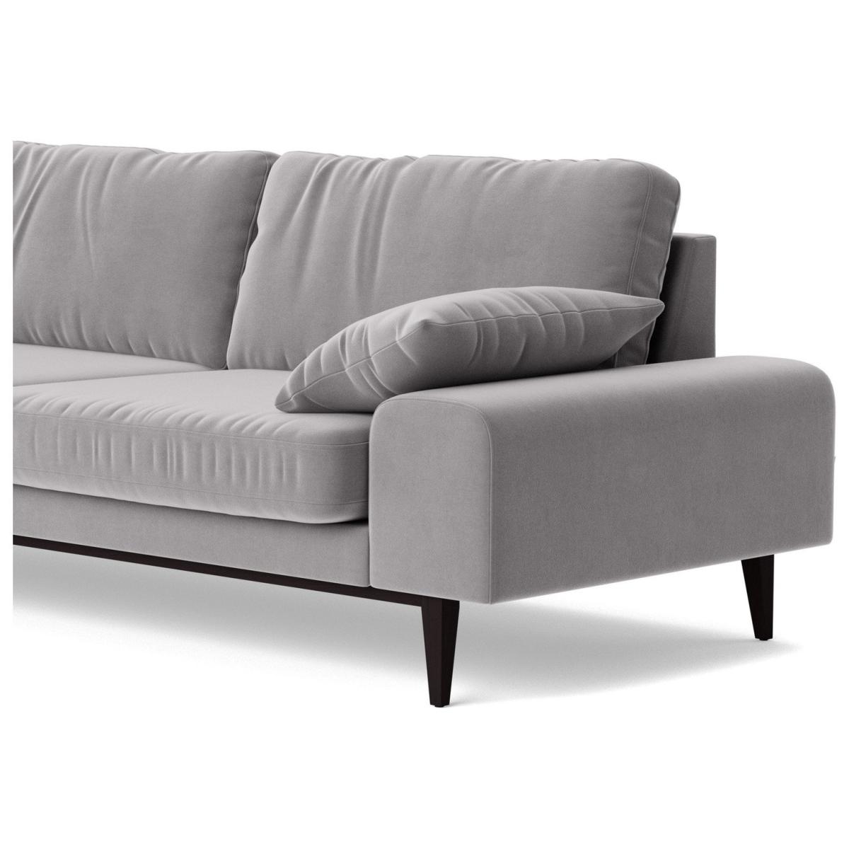 Swoon Tulum Velvet 3 Seater Sofa - Silver Grey – image 5