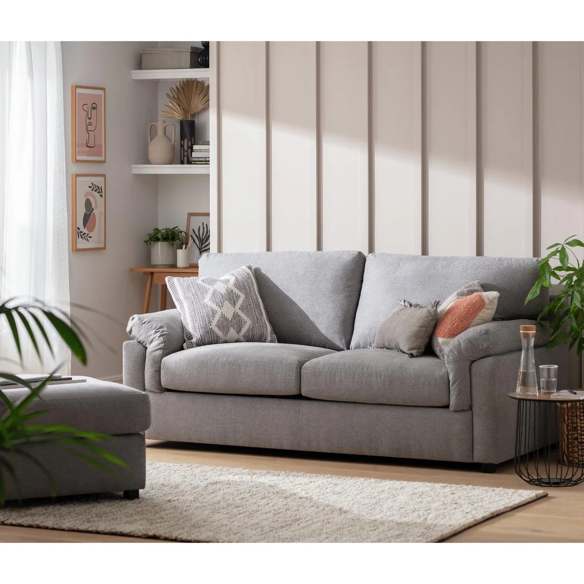 Habitat Florence 3 Seater Fabric Sofa - Grey – image 3