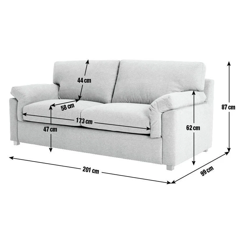 Habitat Florence 3 Seater Fabric Sofa - Grey – image 4