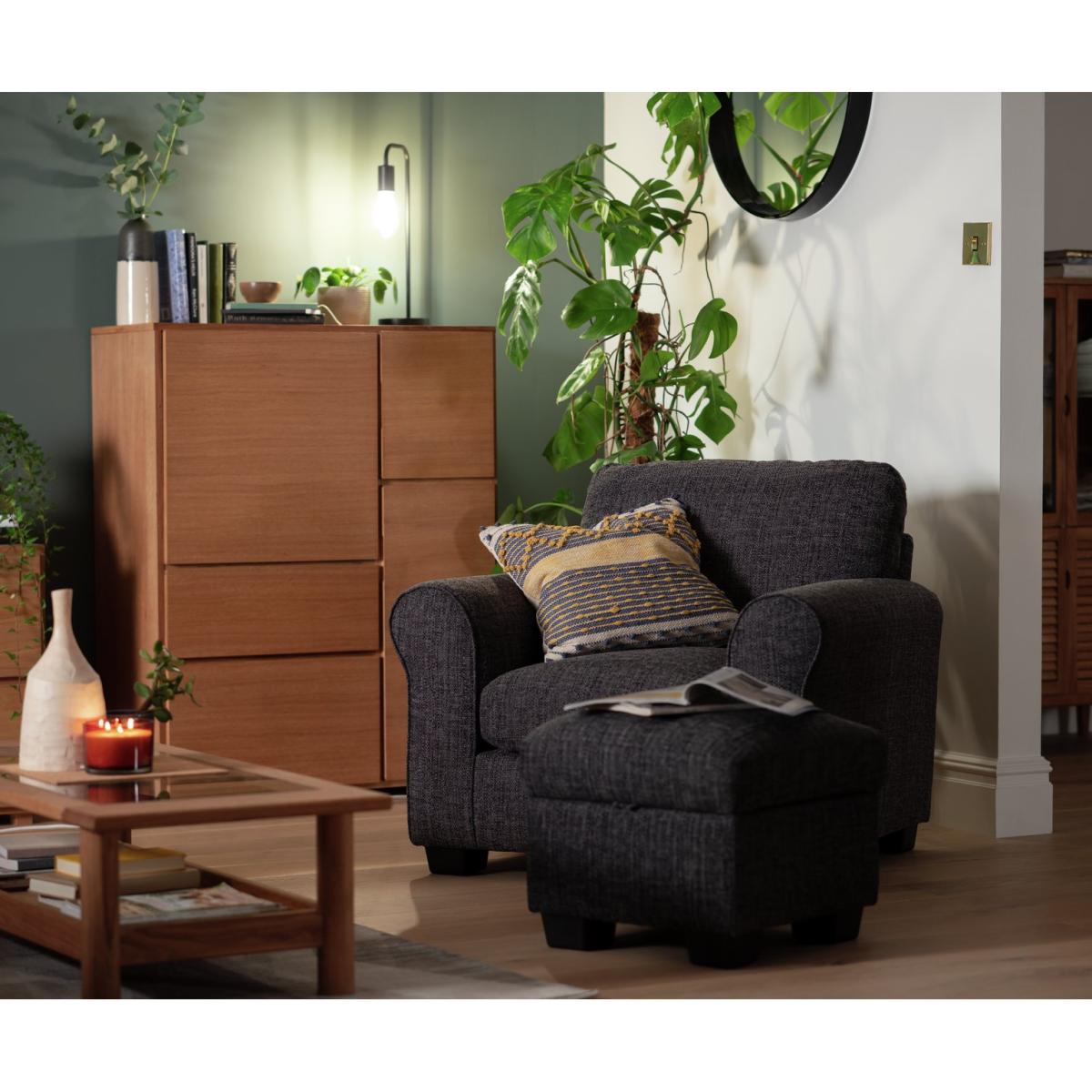 Habitat Lisbon Fabric Chair & 3 Seater Sofa - Grey – image 2