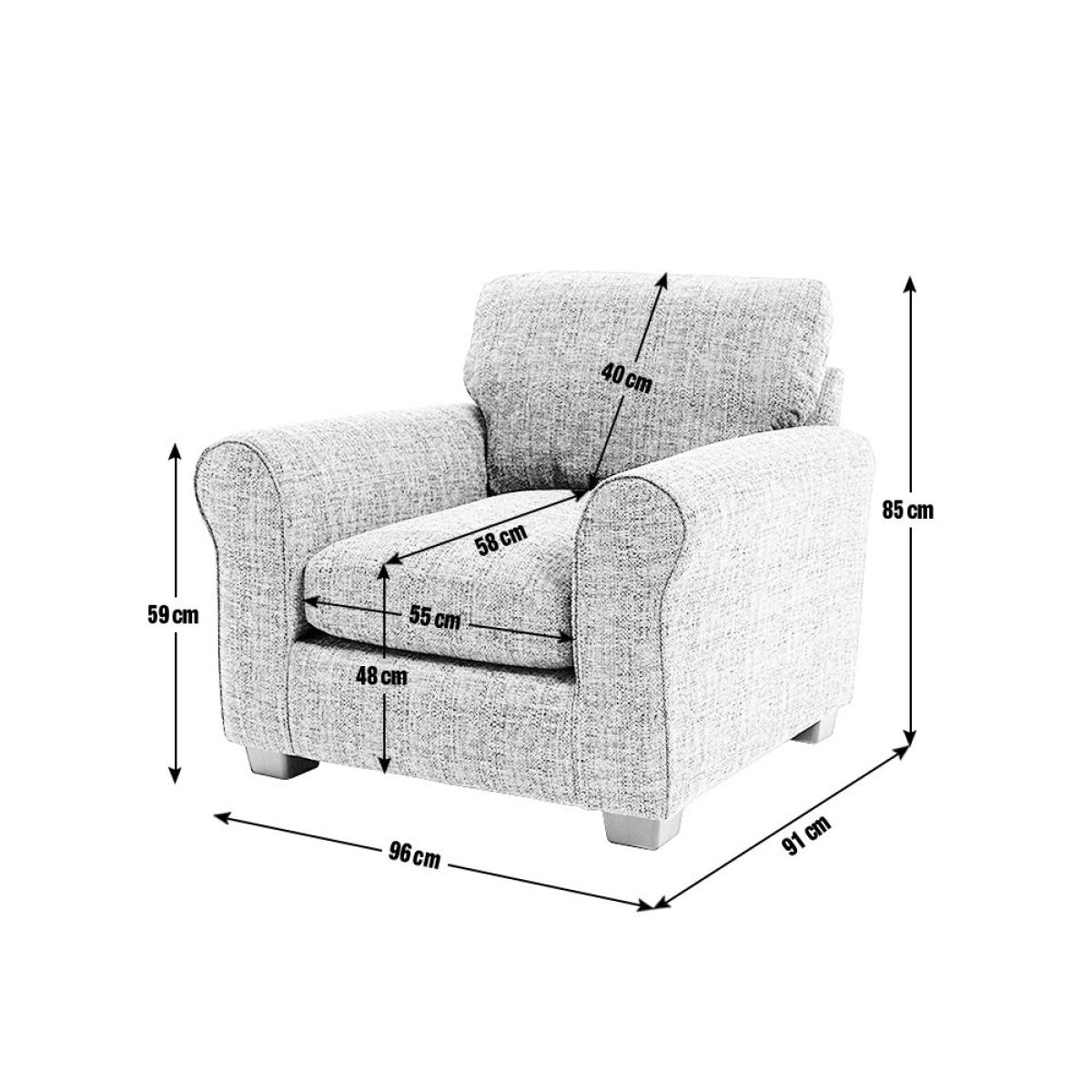 Habitat Lisbon Fabric Chair & 3 Seater Sofa - Grey – image 3