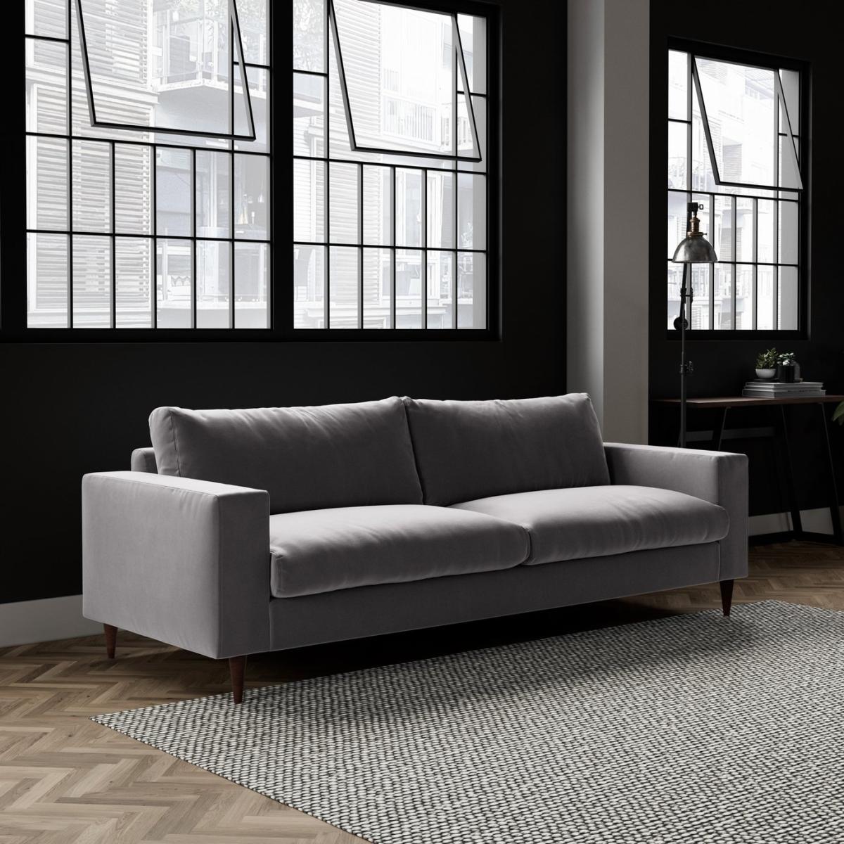 Swoon Evesham Velvet 3 Seater Sofa - Silver Grey – image 3