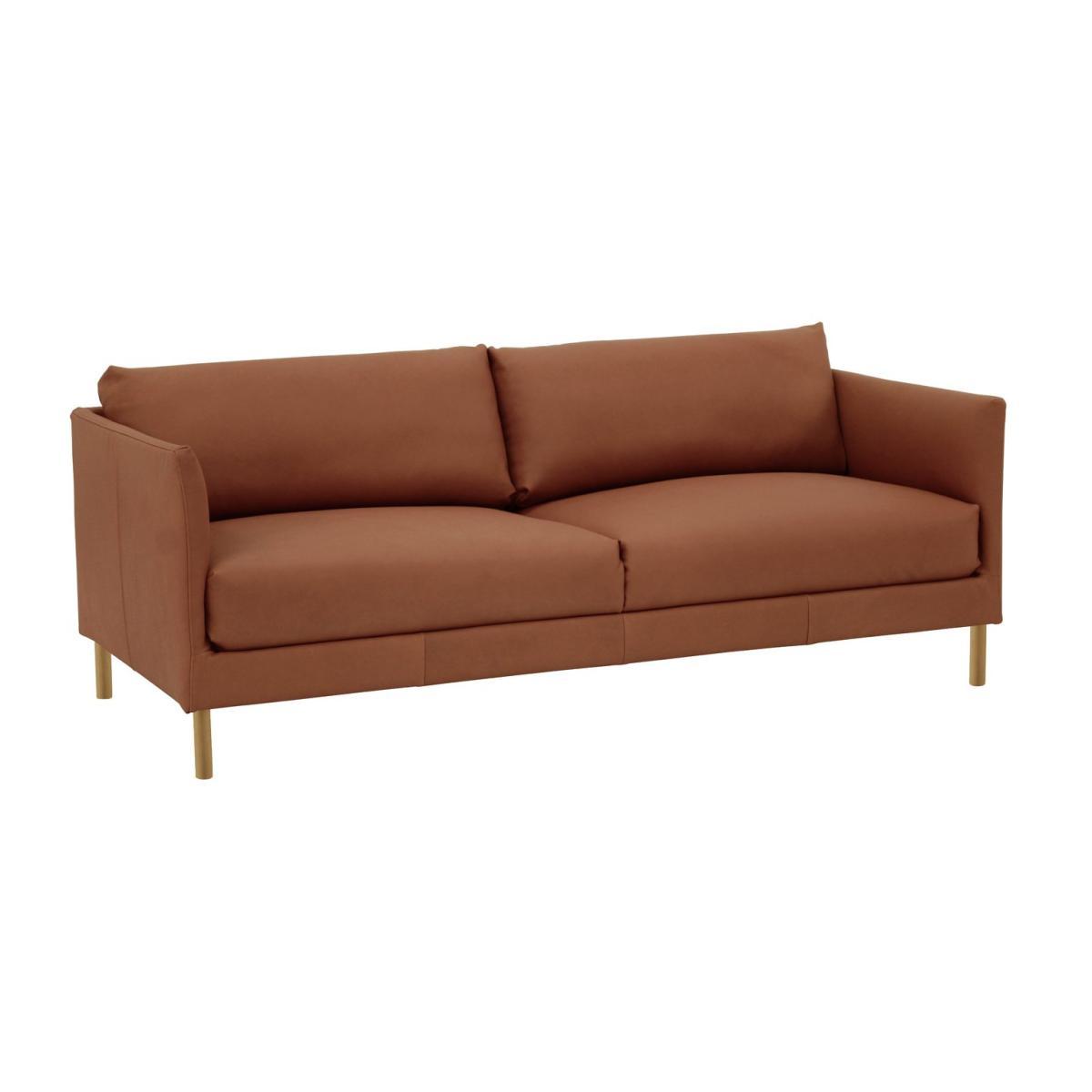 Habitat Hyde 3 Seater Leather Sofa - Tan – image 6