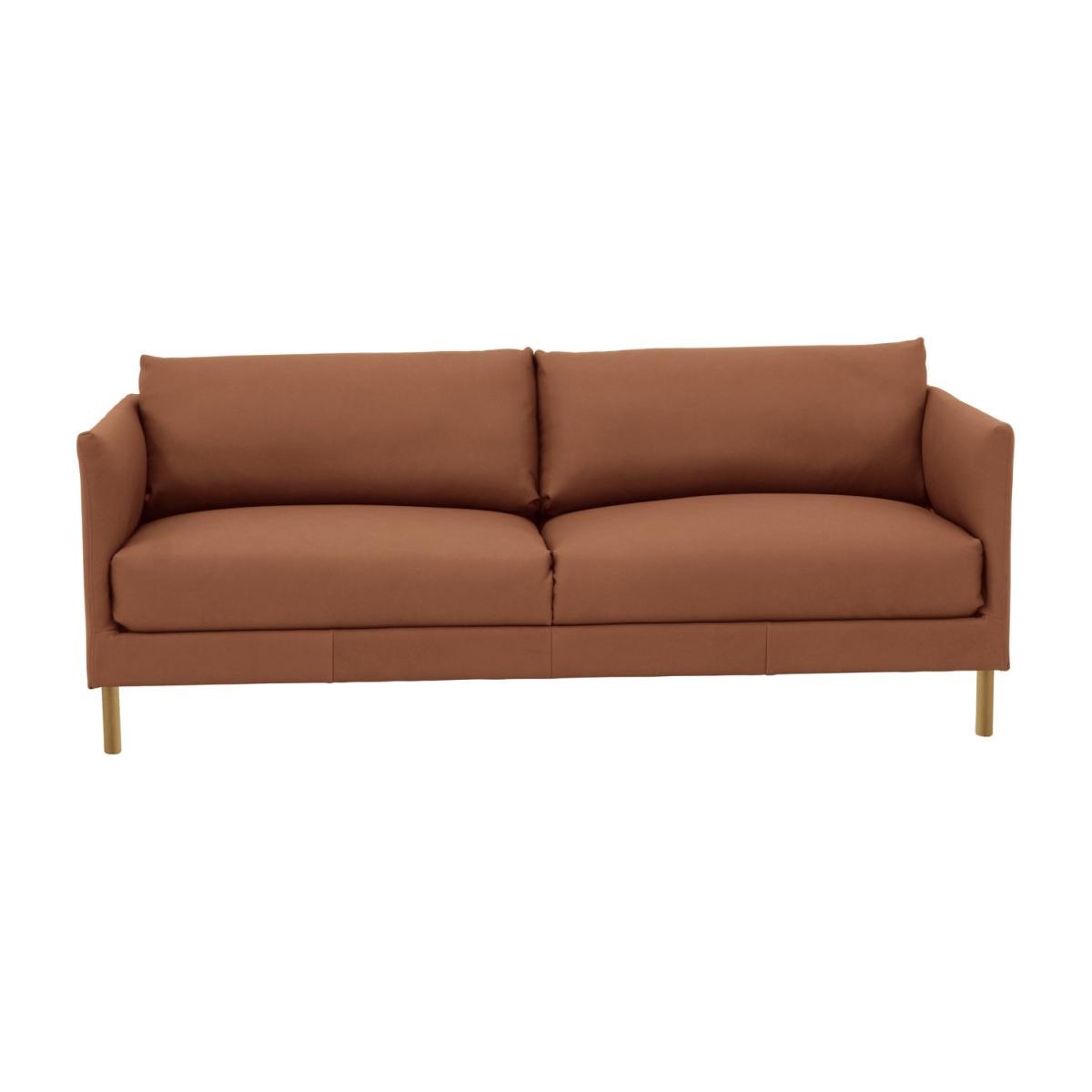 Habitat Hyde 3 Seater Leather Sofa - Tan – image 1