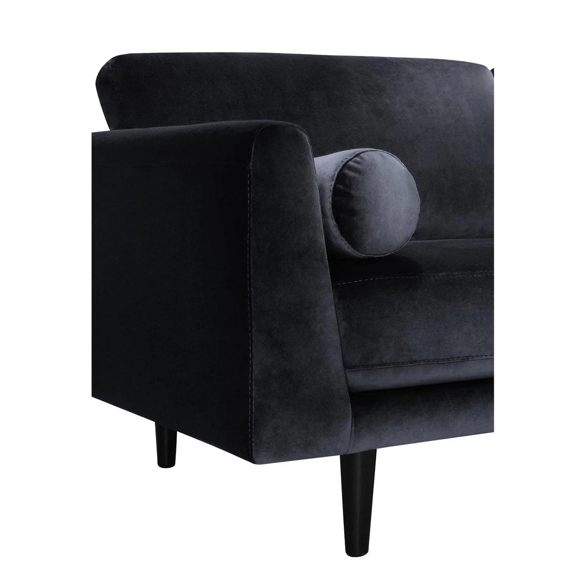Habitat Jackson 3 Seater Velvet Sofa - Black – image 5