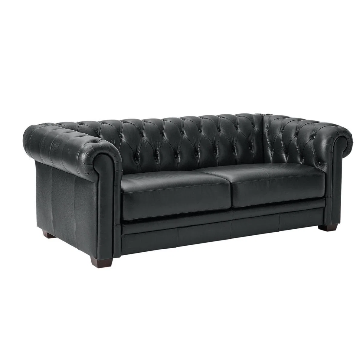 Habitat Chesterfield 3 Seater Leather Sofa - Black – image 4