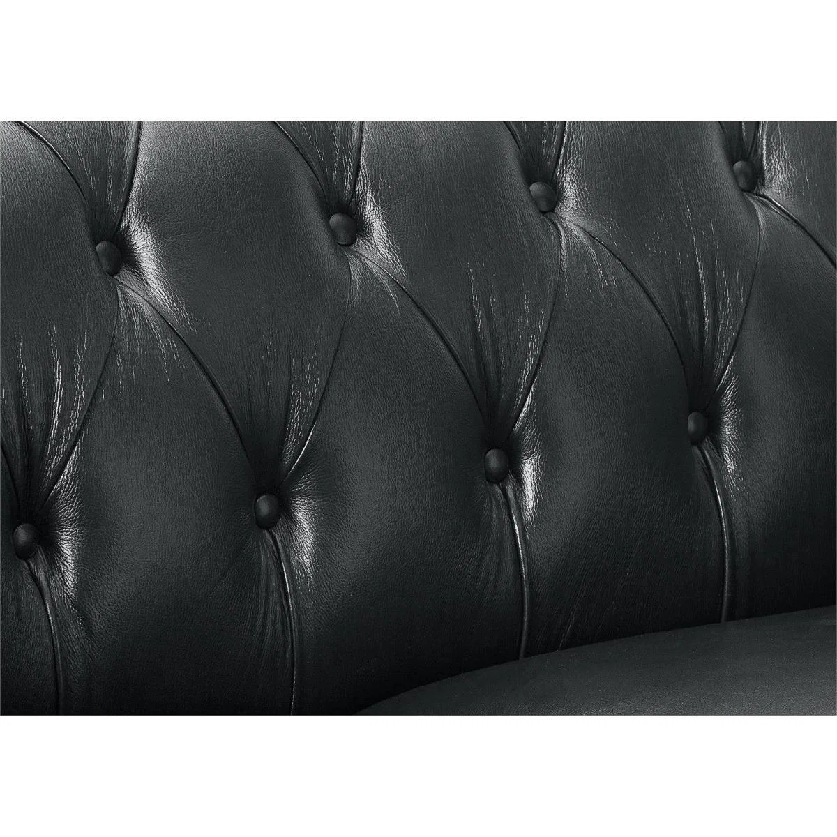 Habitat Chesterfield 3 Seater Leather Sofa - Black – image 5