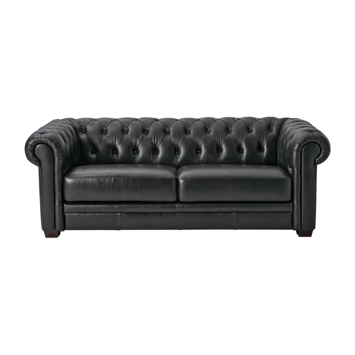 Habitat Chesterfield 3 Seater Leather Sofa - Black – image 1
