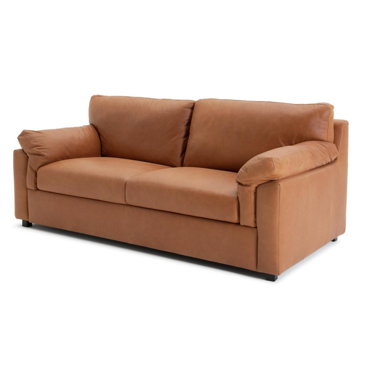 Habitat Florence 3 Seater Leather Sofa - Tan – image 6