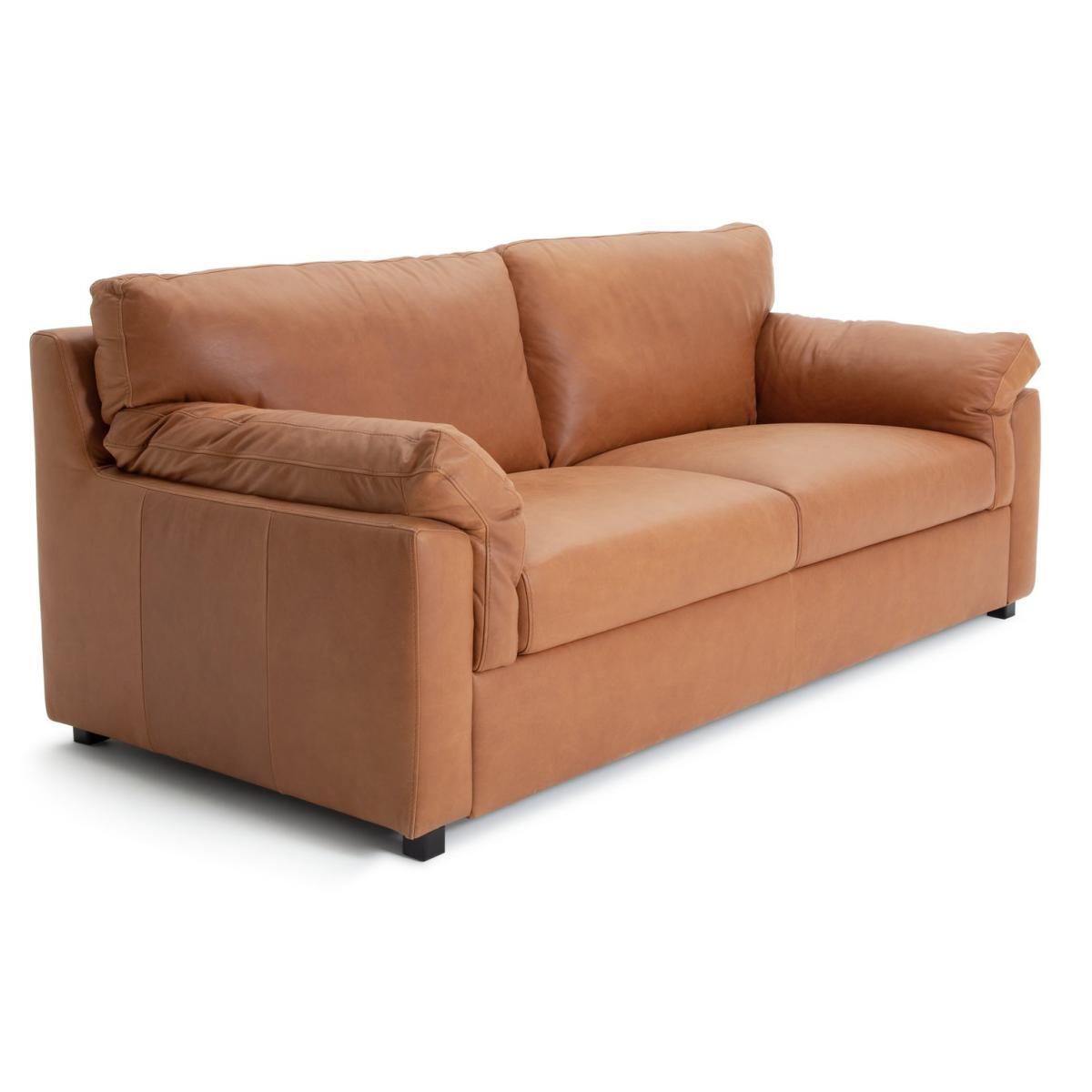 Habitat Florence 3 Seater Leather Sofa - Tan – image 8