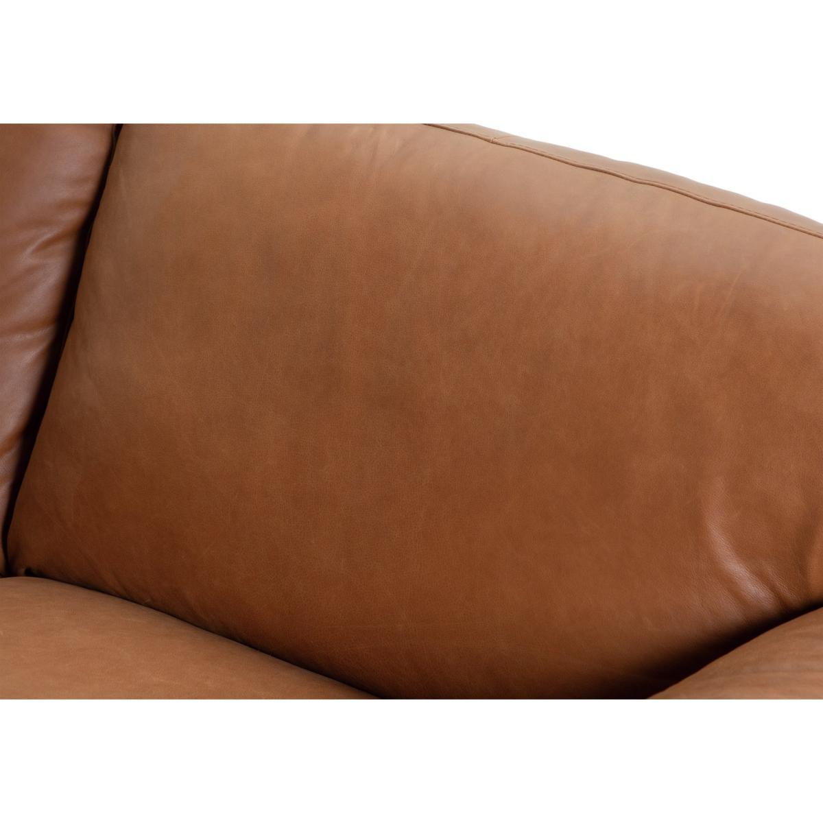 Habitat Florence 3 Seater Leather Sofa - Tan – image 9