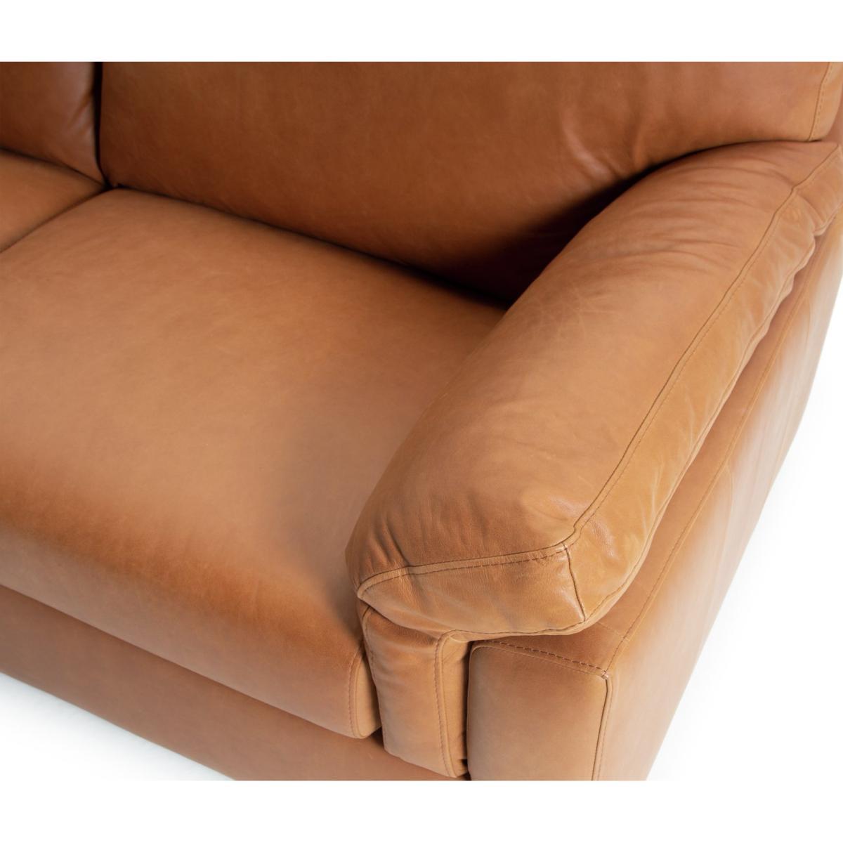 Habitat Florence 3 Seater Leather Sofa - Tan – image 10