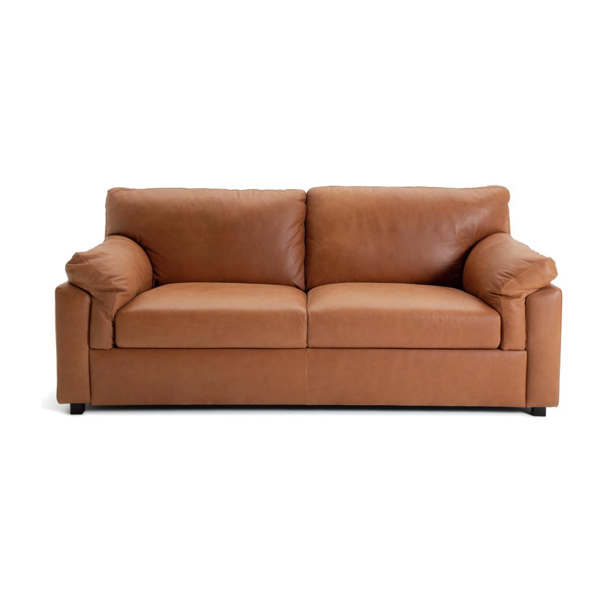 Habitat Florence 3 Seater Leather Sofa - Tan – image 1