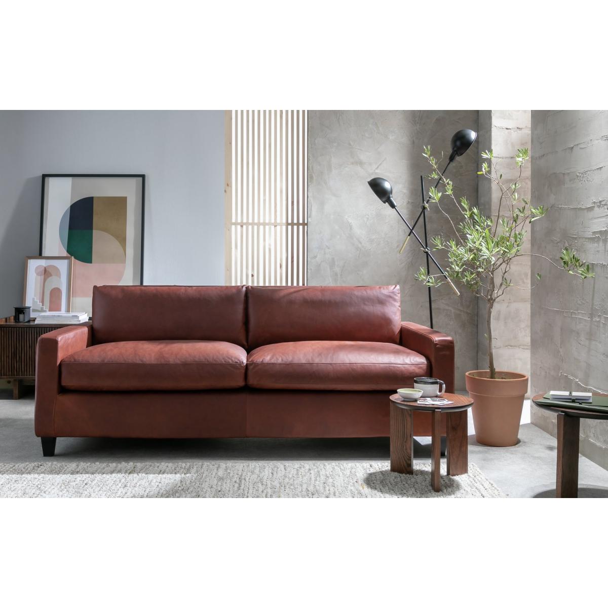 Habitat Chester 3 Seater Leather Sofa - Tan – image 3