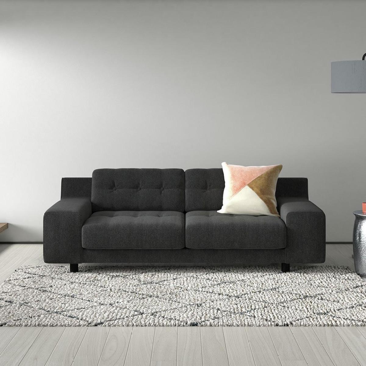 Habitat Hendricks 3 Seater Velvet Sofa - dark purple – image 2