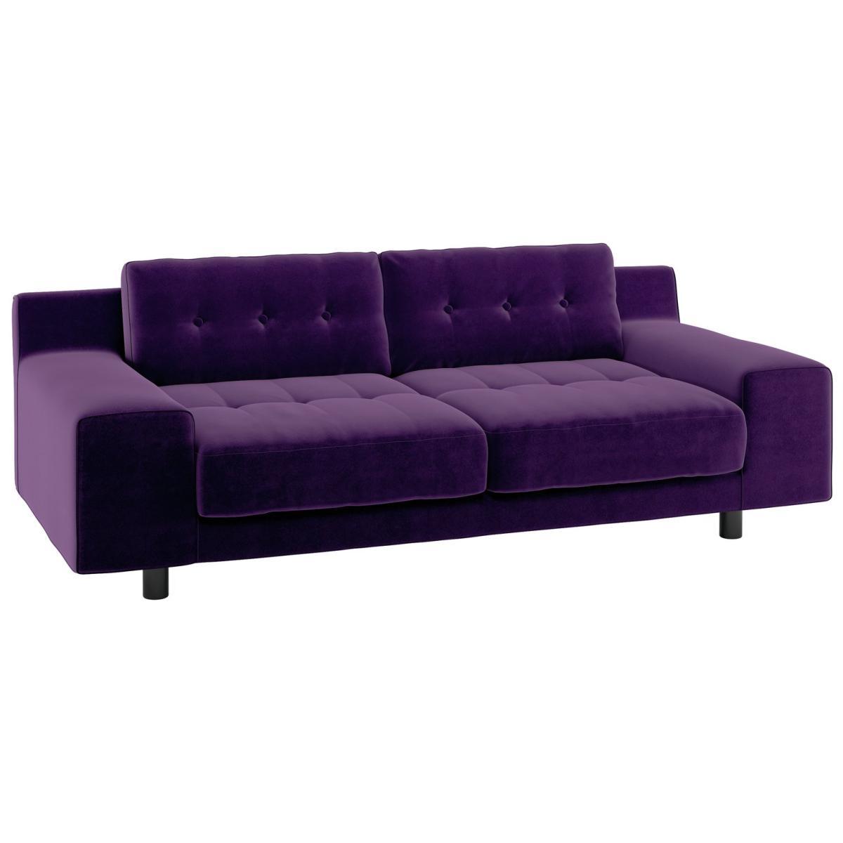 Habitat Hendricks 3 Seater Velvet Sofa - dark purple – image 5