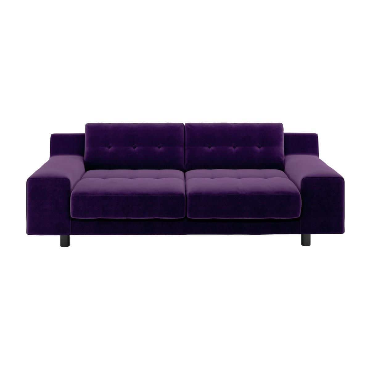 Habitat Hendricks 3 Seater Velvet Sofa - dark purple – image 1