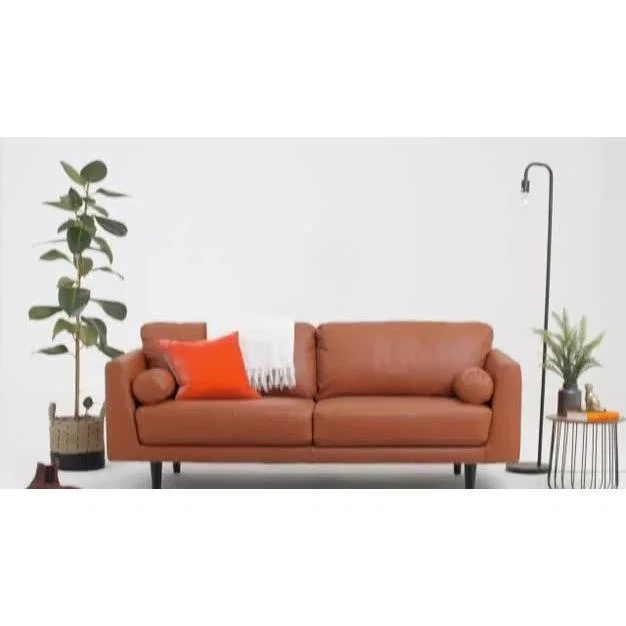 Habitat Jackson 3 Seater Leather Sofa - Grey – image 2