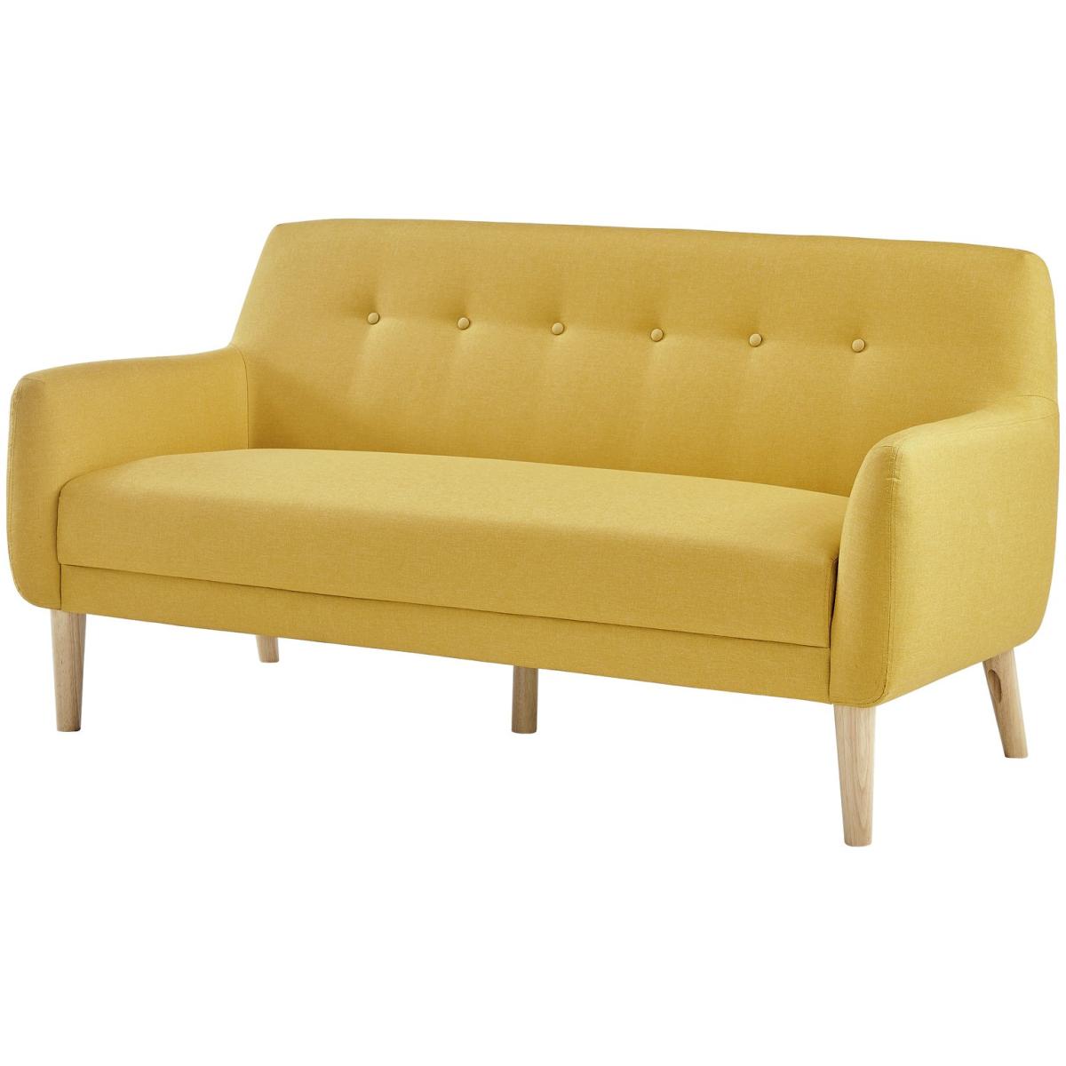Habitat Finney Fabric 3 Seater Sofa - Mustard – image 6