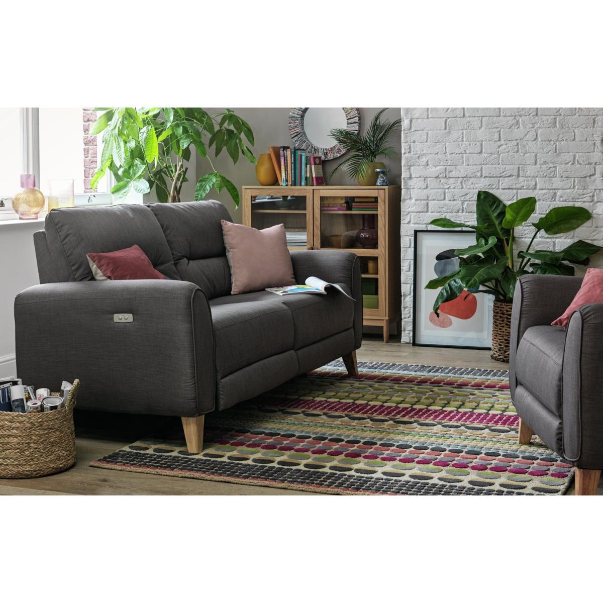 Habitat Tommy 3 Seater Fabric Recliner Sofa - Grey – image 3