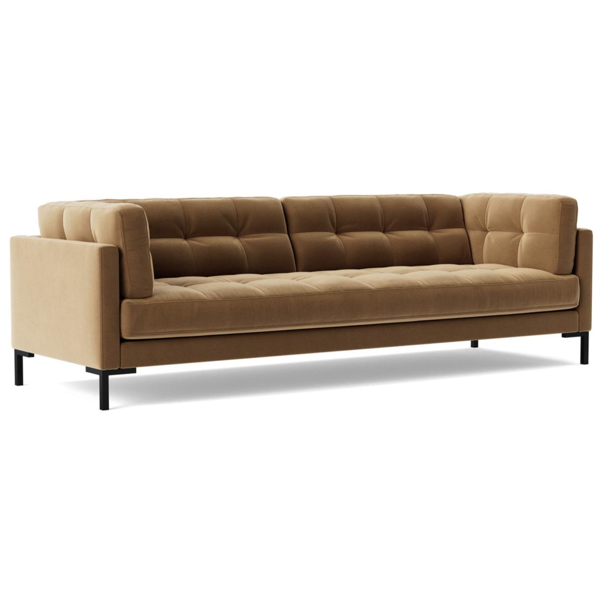 Swoon Landau Velvet 3 Seater Sofa - Biscuit – image 6