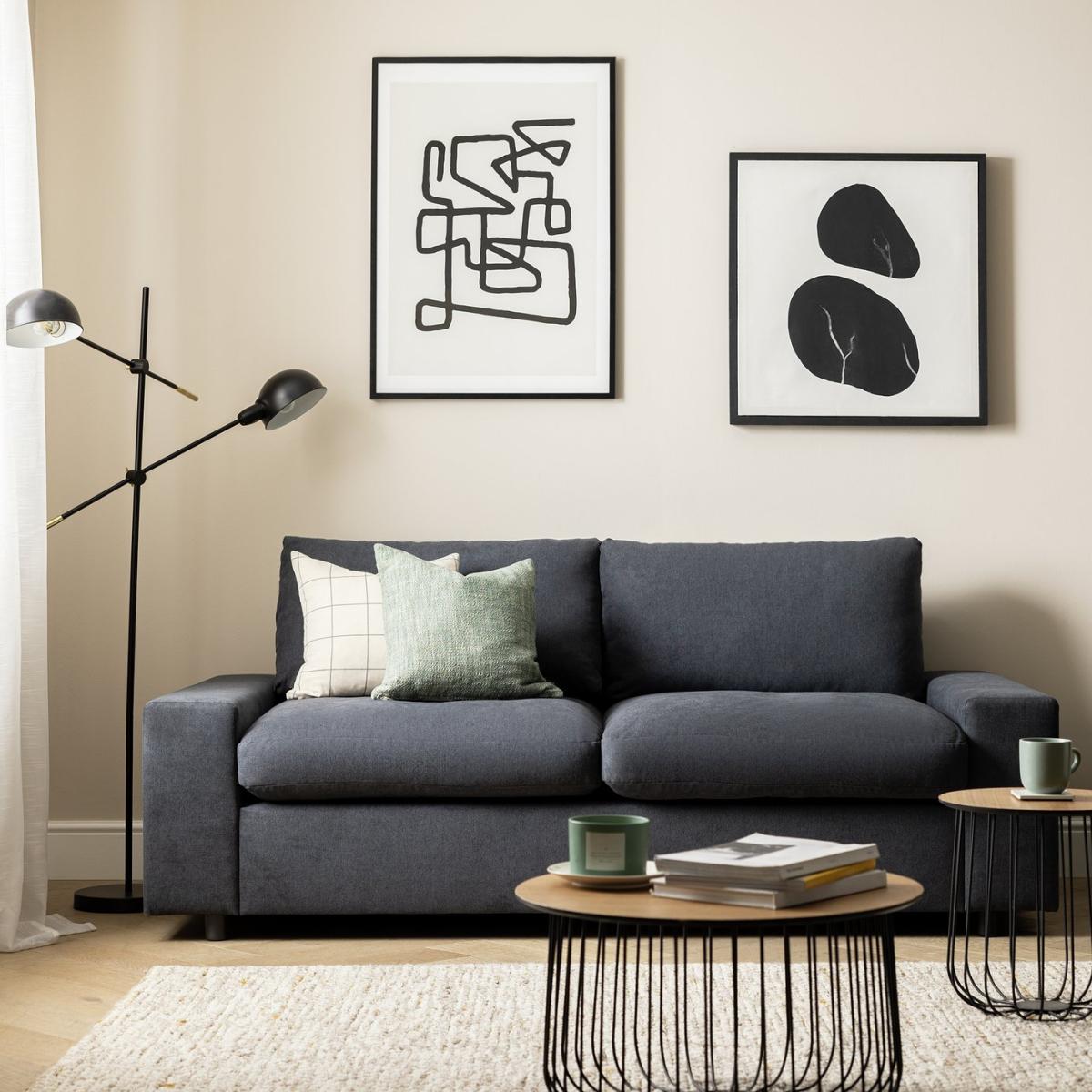 Habitat Holme Fabric 3 Seater Sofa - Anthracite – image 3