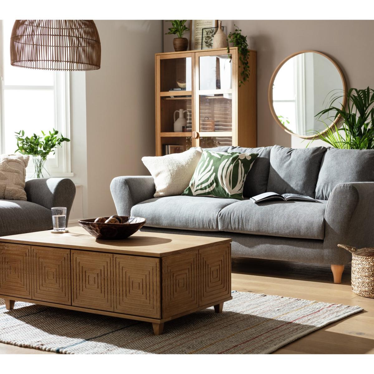Habitat Carrie 3 Seater Fabric Sofa - Grey – image 3