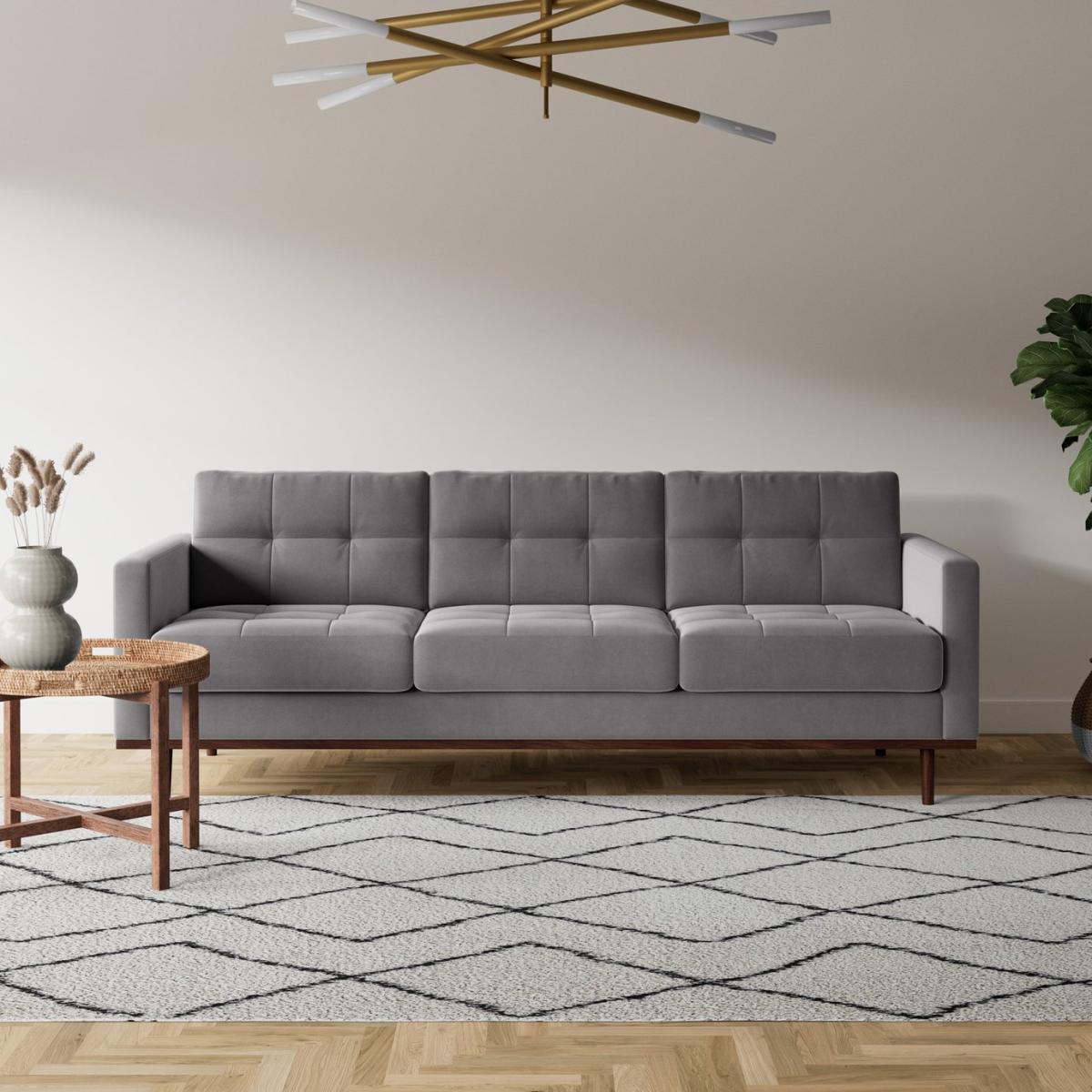 Swoon Berlin Velvet 3 Seater Sofa - Silver Grey – image 3