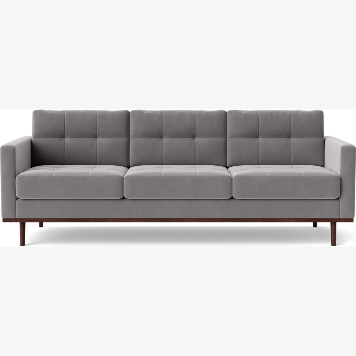 Swoon Berlin Velvet 3 Seater Sofa - Silver Grey – image 1