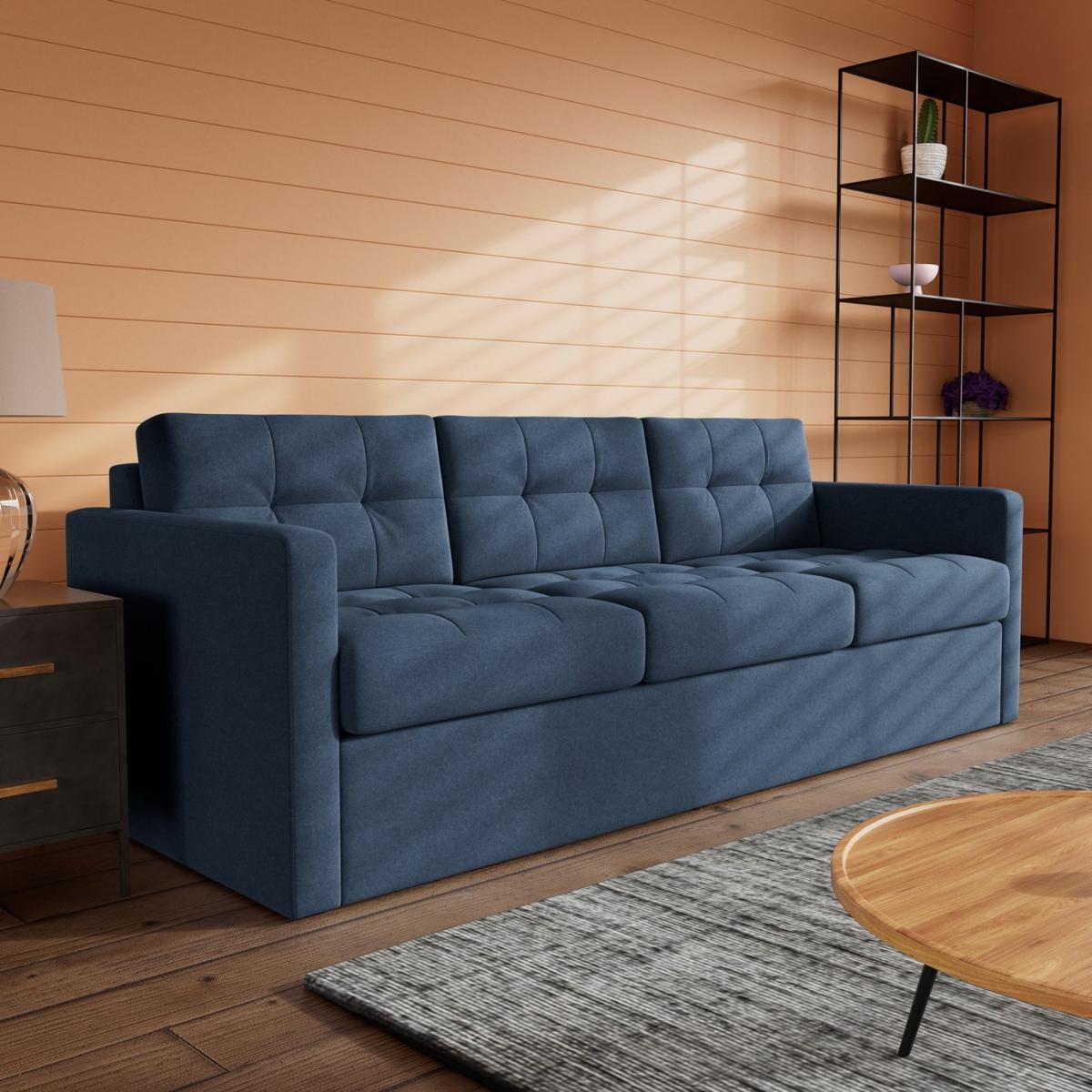 Swoon Berlin Fabric 3 Seater Sofa Bed - Indigo Blue – image 2