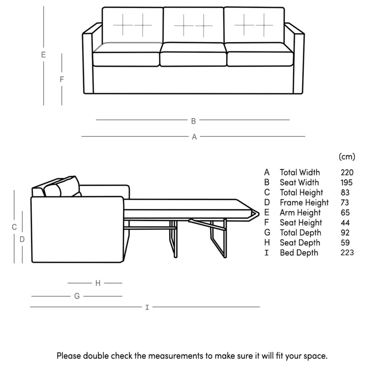 Swoon Berlin Fabric 3 Seater Sofa Bed - Indigo Blue – image 7