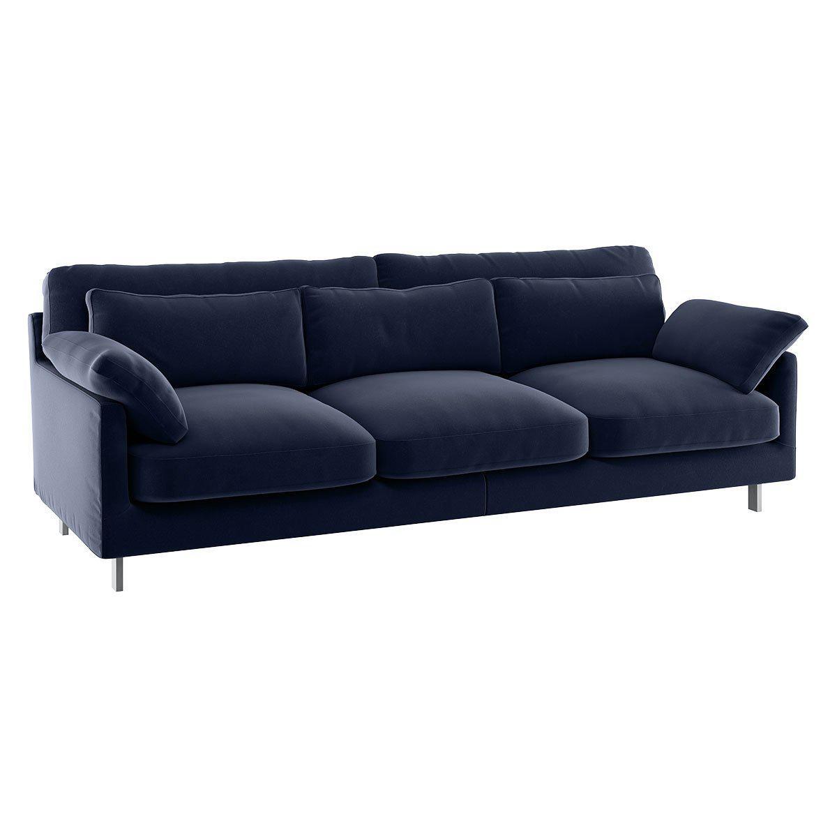 Habitat Cuscino 3 Seater Velvet Sofa - Navy – image 3