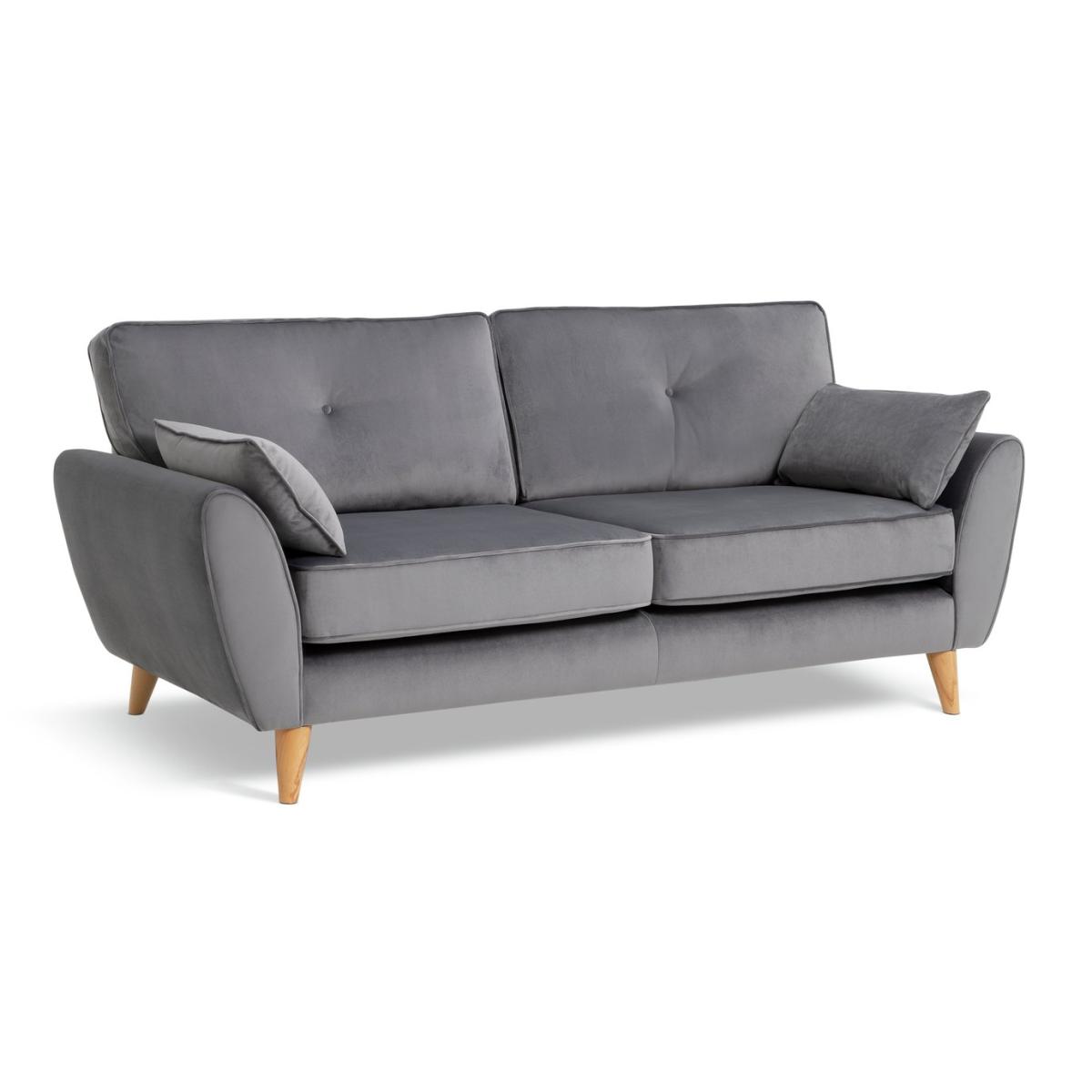 Habitat Iris Fabric 3 Seater Sofa - Grey – image 4