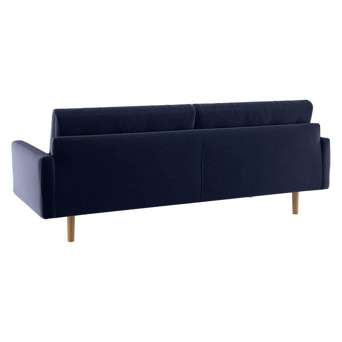 Habitat Fenner 3 Seater Velvet Sofa - Navy – image 4