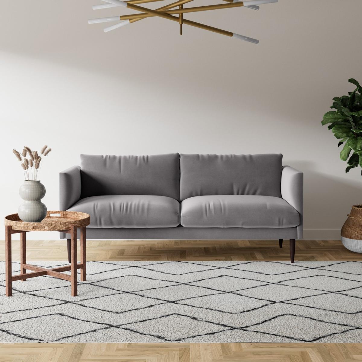 Swoon Luna Velvet 3 Seater Sofa - Silver Grey – image 3