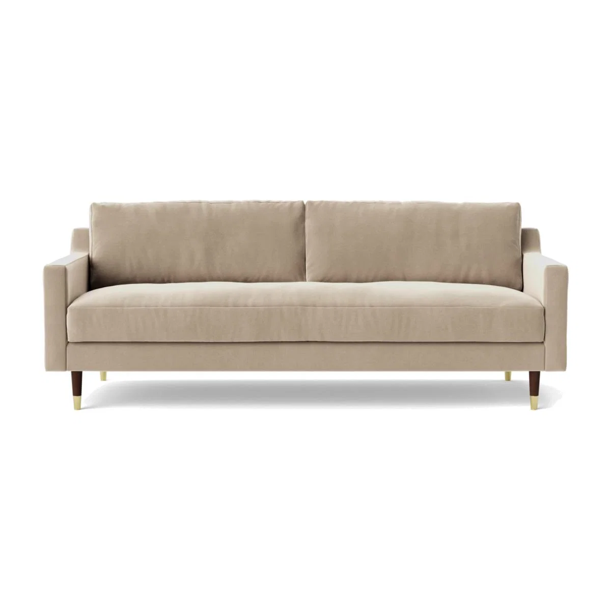 Swoon Rieti Velvet 3 Seater Sofa - Taupe – image 1