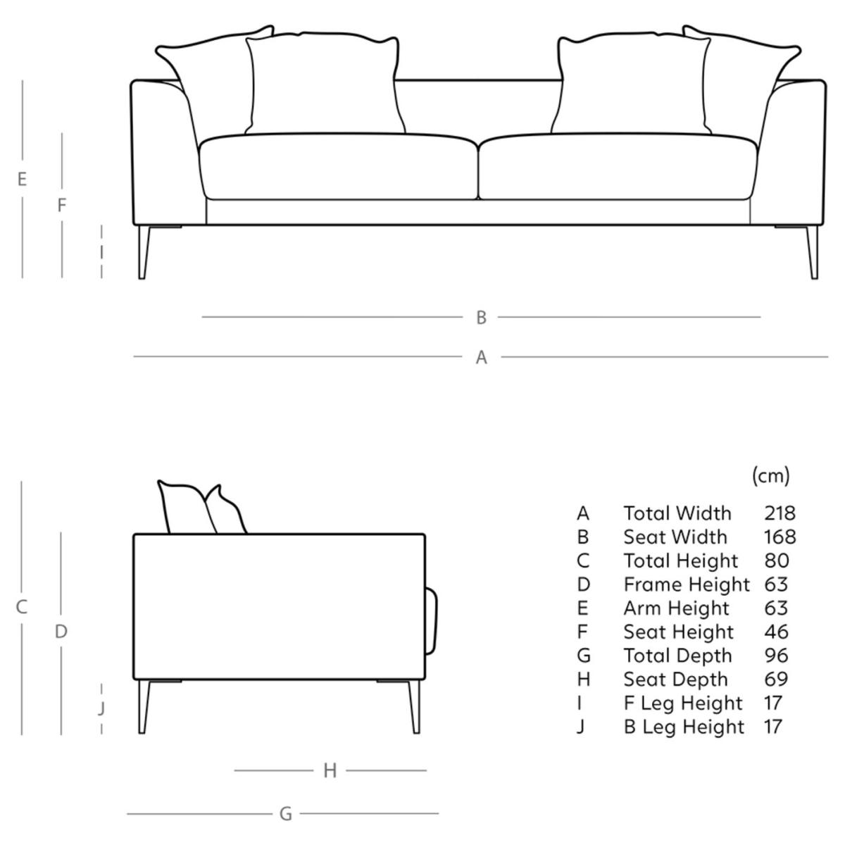 Swoon Alena Fabric 3 Seater Sofa - Indigo Blue – image 8