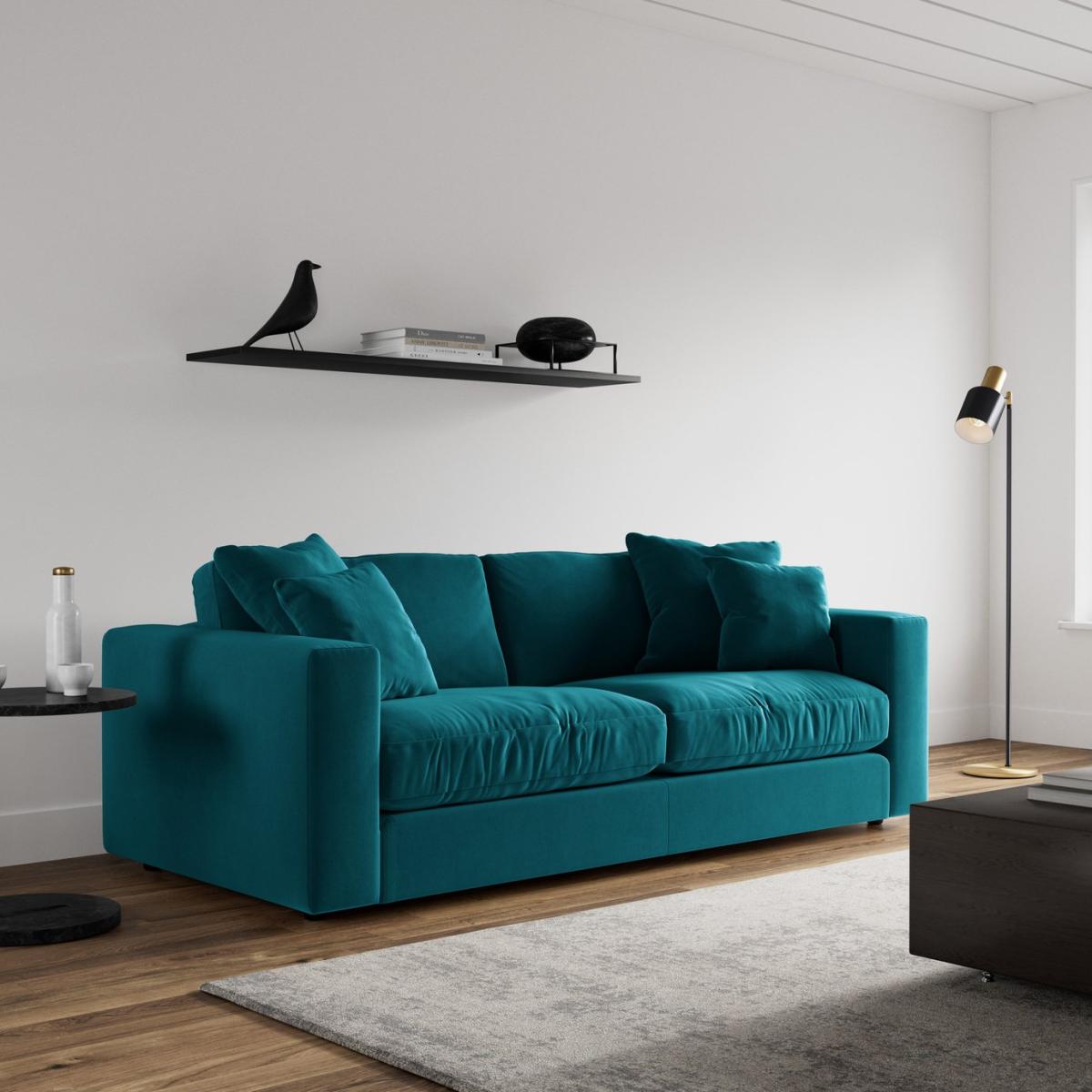 Swoon Althaea Velvet 3 Seater Sofa - Kingfisher Blue – image 3