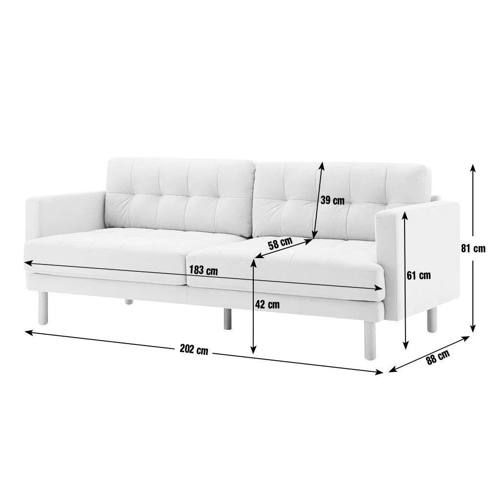Habitat Newell Fabric 3 Seater Sofa - Navy – image 3