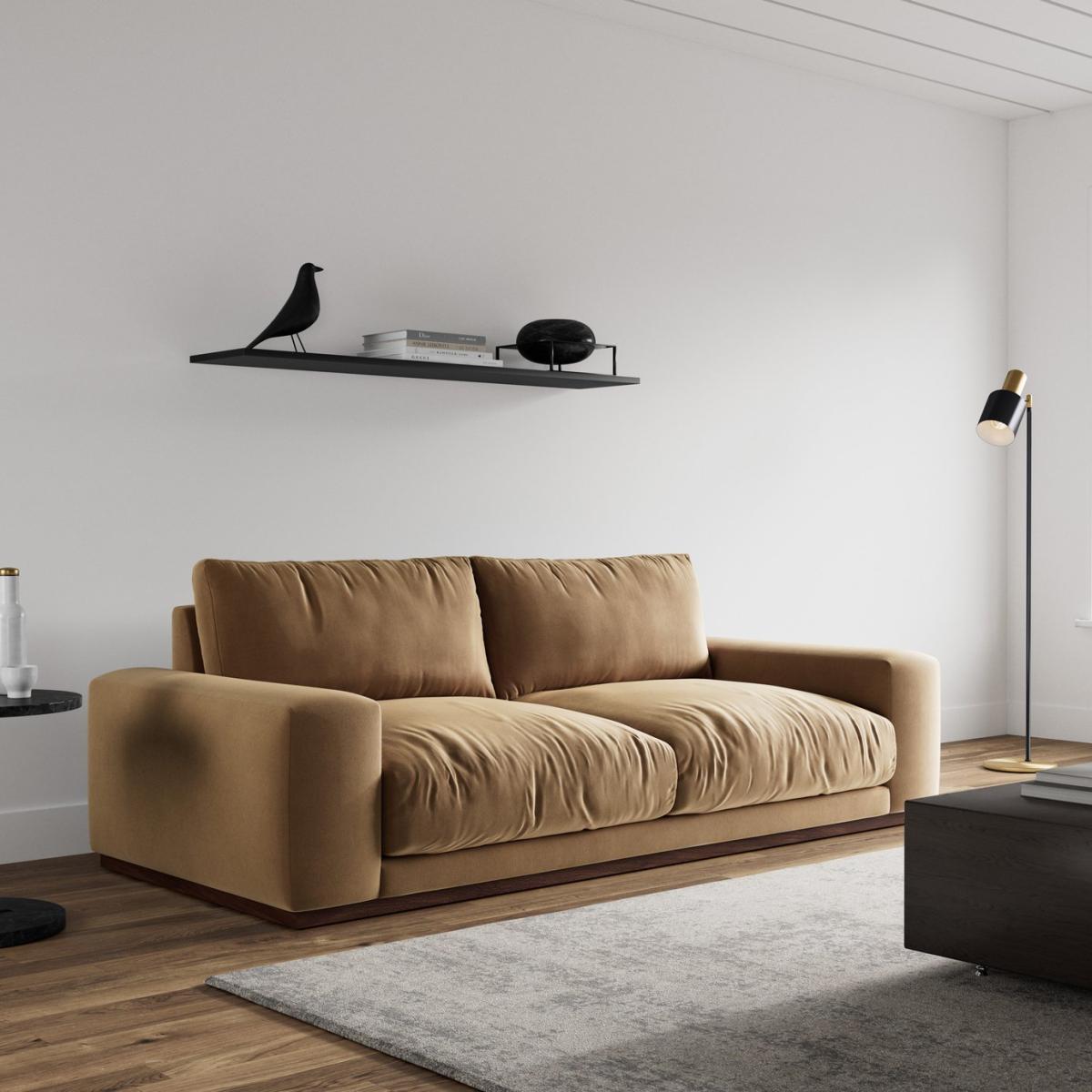 Swoon Denver Velvet 3 Seater Sofa - Biscuit – image 3