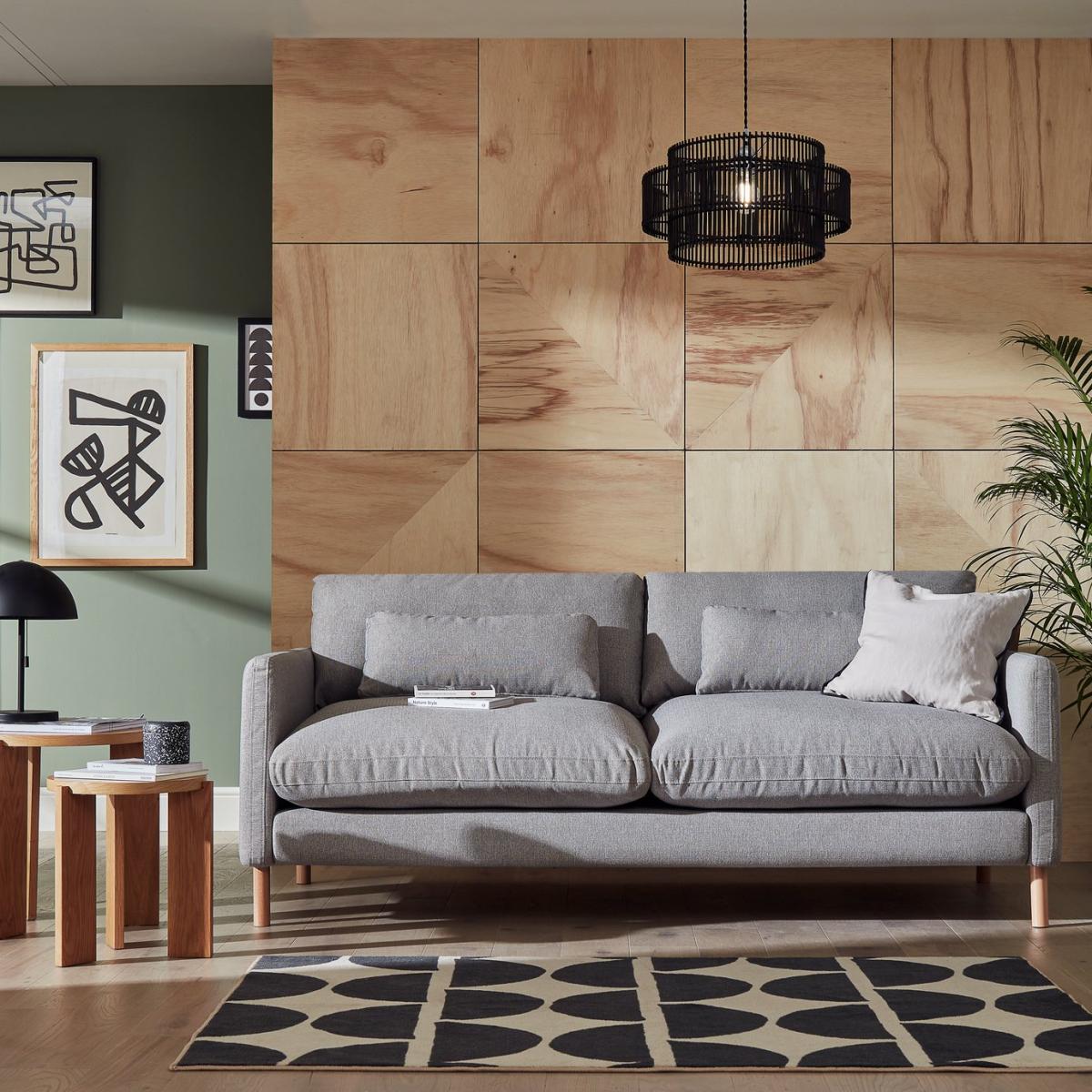 Habitat Paola Fabric 3 Seater Sofa - Grey – image 3