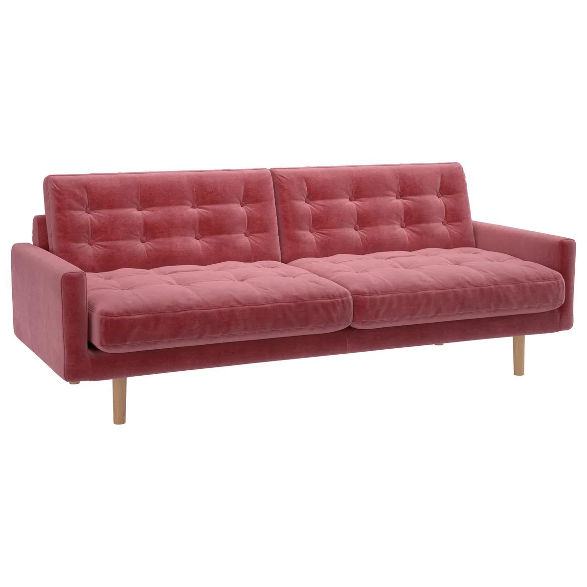 Habitat Fenner 3 Seater Velvet Sofa - dusty rose – image 5