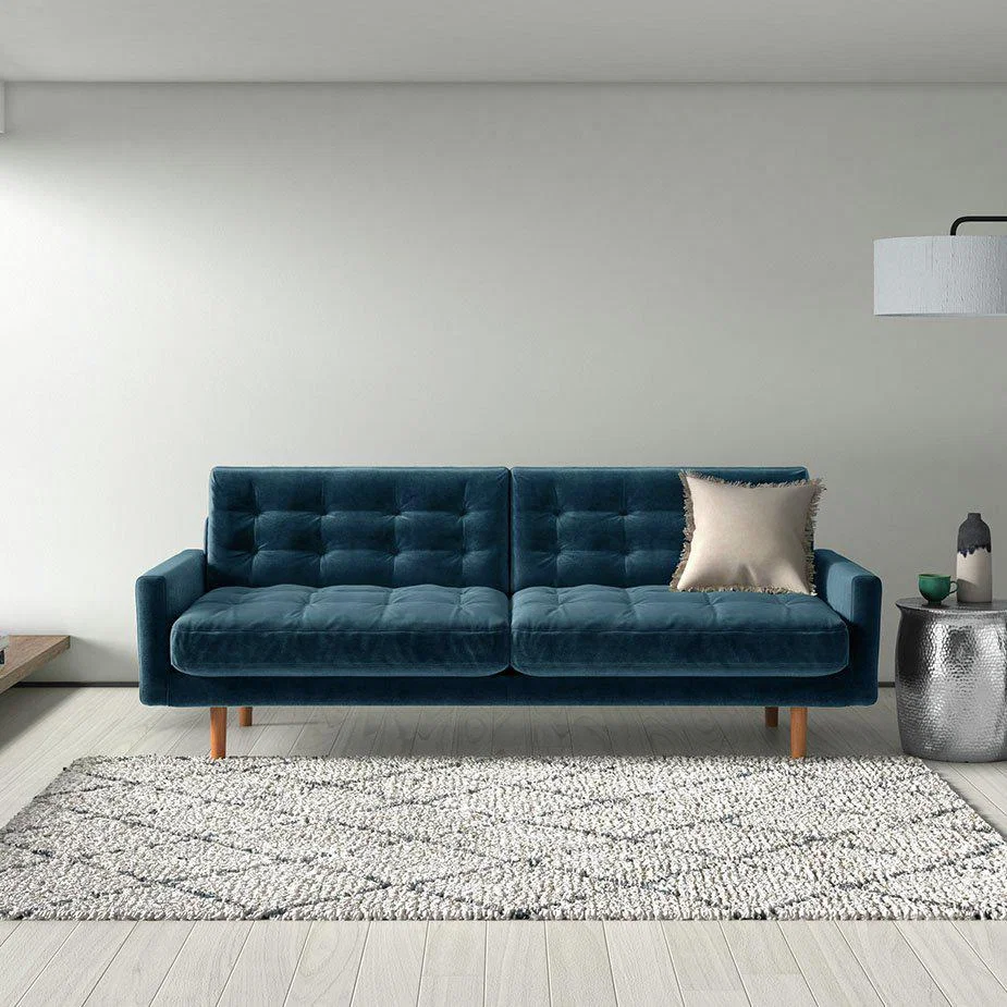Habitat Fenner 3 Seater Velvet Sofa - dusty rose – image 8